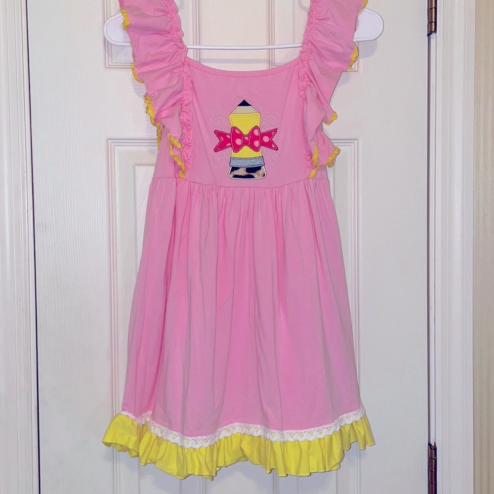 Girls Pencil Appliqué School Dress